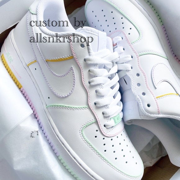 Nike womens air force low custom pastel